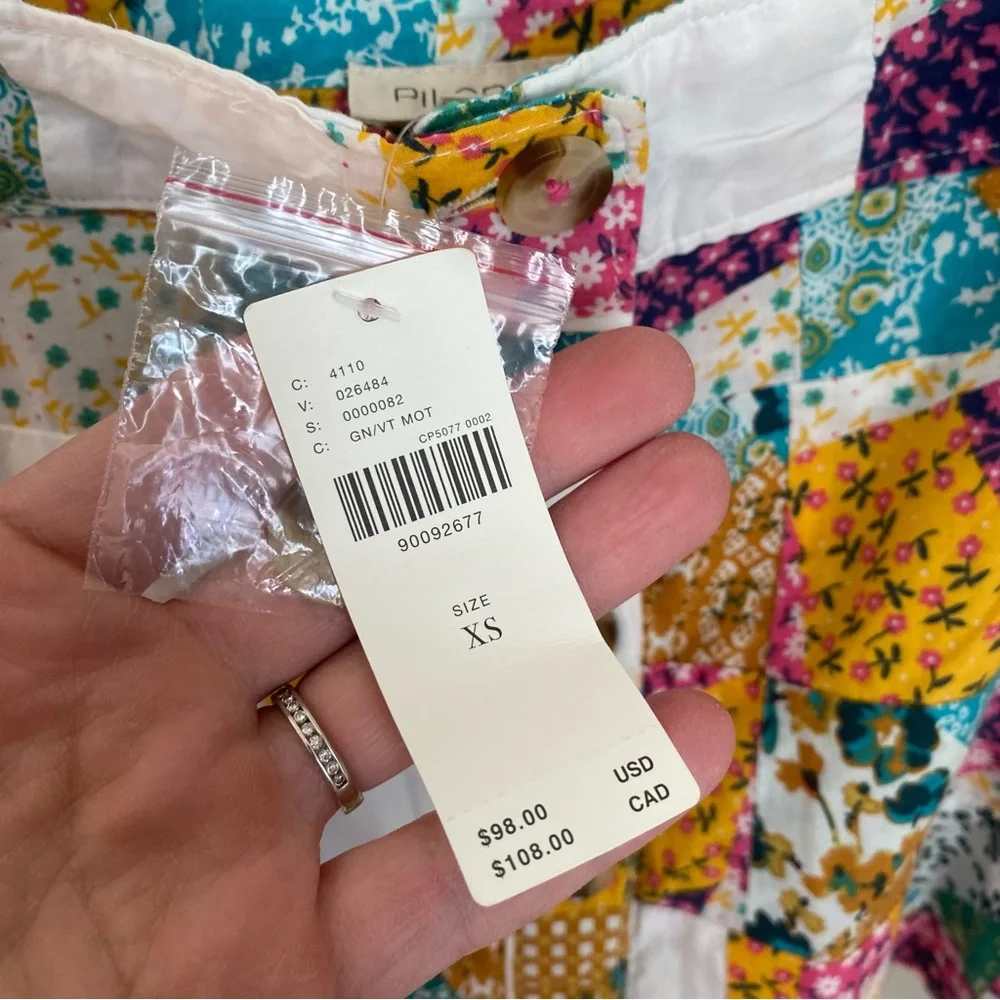 Pilcro Anthropologie Patchwork Cami Tank Top XS Boho Quilted Cottagecore Hippie - Picture 7 of 14